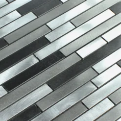Mosaikfliesen Aluminium Metall Schwarz Silber Mix 7 Mosaikfliesen Aluminium Metall Schwarz Silber Mix -Mosafil Shop mosaikfliesen aluminium metall schwarz silber mix 2 58
