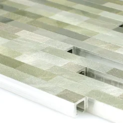 Mosaikfliesen Aluminium Wishbone Grün Silber