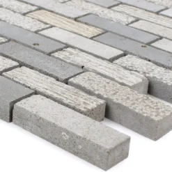 Mosaikfliesen Daimon Stein Carving Mix Cement Grey