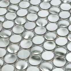 Alternative view of Mosaikfliesen Edelstahl Celeus Silber Gewellt