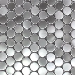 Alternative view of Mosaikfliesen Edelstahl Celeus Silber Rund