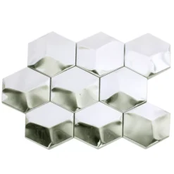 Mosaikfliesen Edelstahl Contender Hexagon Glänzend -Mosafil Shop mosaikfliesen edelstahl contender hexagon glaenzend 4 71
