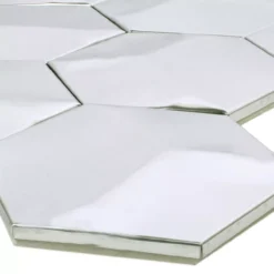 Mosaikfliesen Edelstahl Contender Hexagon Matt