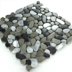 Mosaikfliesen Edelstahl Flusskiesel Design Black Silver 8 Mosaikfliesen Edelstahl Flusskiesel Design Black Silver -Mosafil Shop mosaikfliesen edelstahl flusskiesel design black silver 3 42