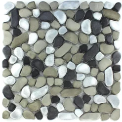 Mosaikfliesen Edelstahl Flusskiesel Design Black Silver 9 Mosaikfliesen Edelstahl Flusskiesel Design Black Silver -Mosafil Shop mosaikfliesen edelstahl flusskiesel design black silver 4 55