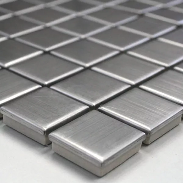 Mosaikfliesen Edelstahl Gebürstet Quadrat 23 3 Mosaikfliesen Edelstahl Gebürstet Quadrat 23