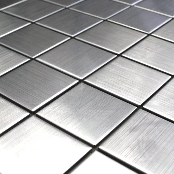 Mosaikfliesen Edelstahl Gebürstet Quadrat 48 4 Mosaikfliesen Edelstahl Gebürstet Quadrat 48 – Bild 2