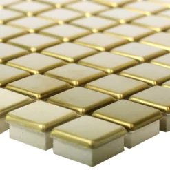 Mosaikfliesen Edelstahl Metall Baikal Gold
