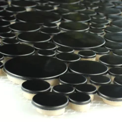 Mosaikfliesen Edelstahl Metall Flusskiesel Design Black