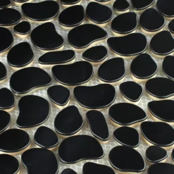 Alternative view of Mosaikfliesen Edelstahl Metall Flusskiesel Jaguar Design