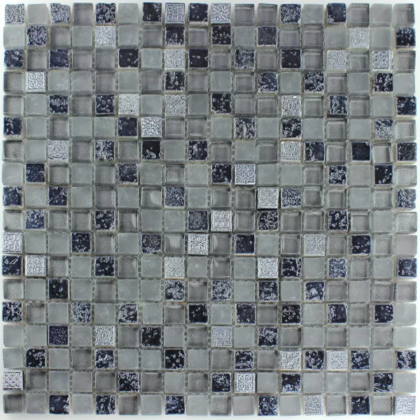 Mosaikfliesen Escimo Glas Naturstein Mix Grey Black 7 Mosaikfliesen Escimo Glas Naturstein Mix Grey Black – Bild 5