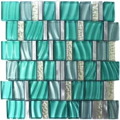 Mosaikfliesen Glas Aluminium Grün Silber Mix -Mosafil Shop mosaikfliesen glas aluminium gruen silber mix 4 73