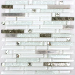 Mosaikfliesen Glas Metall Latoya Silber Weiss -Mosafil Shop mosaikfliesen glas metall latoya silber weiss 4 6