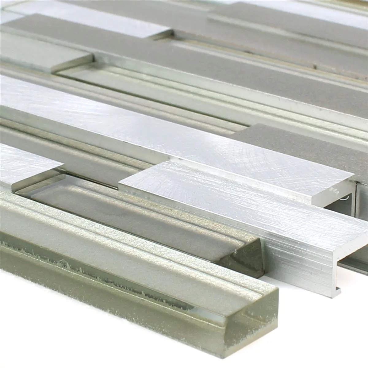 Mosaikfliesen Glas Metall Margariti Braun Silber 3 Mosaikfliesen Glas Metall Margariti Braun Silber