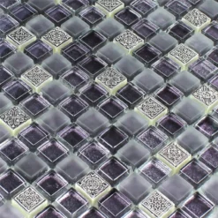 Mosaikfliesen Glas Naturstein Ornament Lila Mix 7 Mosaikfliesen Glas Naturstein Ornament Lila Mix -Mosafil Shop mosaikfliesen glas naturstein ornament lila mix 2 36