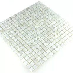 Mosaikfliesen Glas Perlmutt Effekt Elfenbein Weiss 15x15x8mm -Mosafil Shop mosaikfliesen glas perlmutt effekt elfenbein weiss 15x15x8mm 3 44