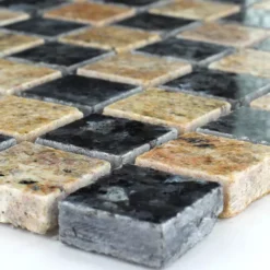 Mosaikfliesen Granit Blue Pearl Kashmir Gold