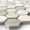 Mosaikfliesen Hexagon Naturstein Beige Braun -Mosafil Shop mosaikfliesen hexagon naturstein beige braun 1 85