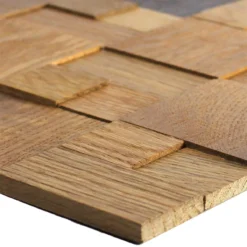 Mosaikfliesen Holz Paris Selbstklebend 3D Braun