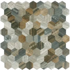 Mosaikfliesen Holzoptik Metall Hexagon Selbstklebend Morelia -Mosafil Shop mosaikfliesen holzoptik metall hexagon selbstklebend morelia 4 26