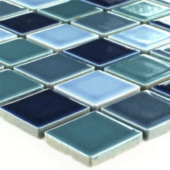 Mosaikfliesen Keramik Bodaway Blau Mix Glänzend