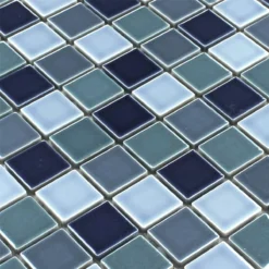 Alternative view of Mosaikfliesen Keramik Bodaway Blau Mix Glänzend