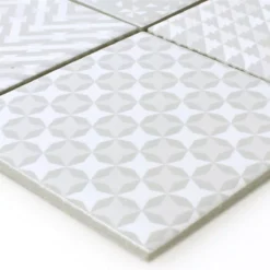 Mosaikfliesen Keramik Campeche Geo Grau