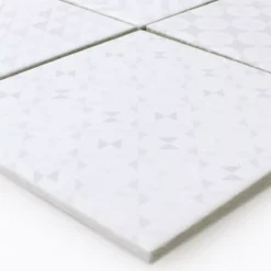 Mosaikfliesen Keramik Campeche Zement Optik Geo Weiss