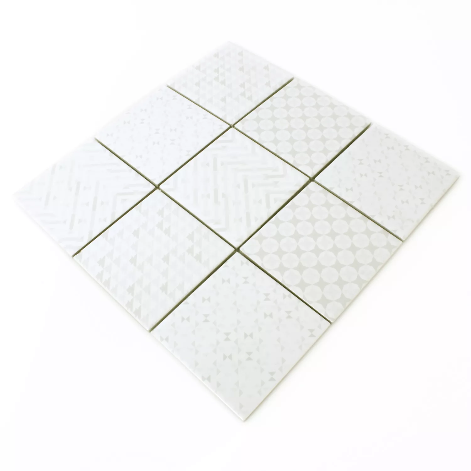 Mosaikfliesen Keramik Campeche Zement Optik Geo Weiss 5 Mosaikfliesen Keramik Campeche Zement Optik Geo Weiss – Bild 3