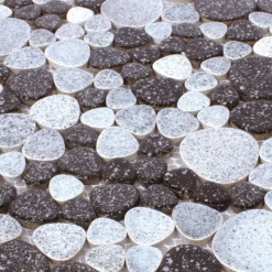Alternative view of Mosaikfliesen Keramik Flusskiesel Optik Schwarz Weiss