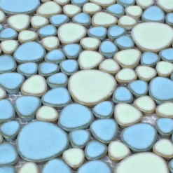 Mosaikfliesen Keramik Flusskiesel Optik Türkis -Mosafil Shop mosaikfliesen keramik flusskiesel optik tuerkis 2 70