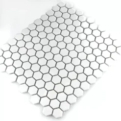 Mosaikfliesen Keramik Hexagon Weiss Matt H23 -Mosafil Shop mosaikfliesen keramik hexagon weiss matt h23 4 83