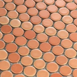 Alternative view of Mosaikfliesen Keramik Knopf Rund Terracotta