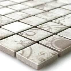 Mosaikfliesen Keramik Laceo Grau