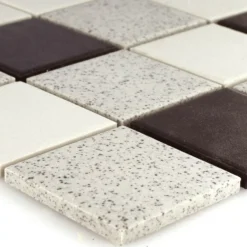 Mosaikfliesen Keramik Monforte Schwarz Grau Matt