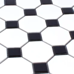 Alternative view of Mosaikfliesen Keramik Octagon Belami Schwarz Weiss