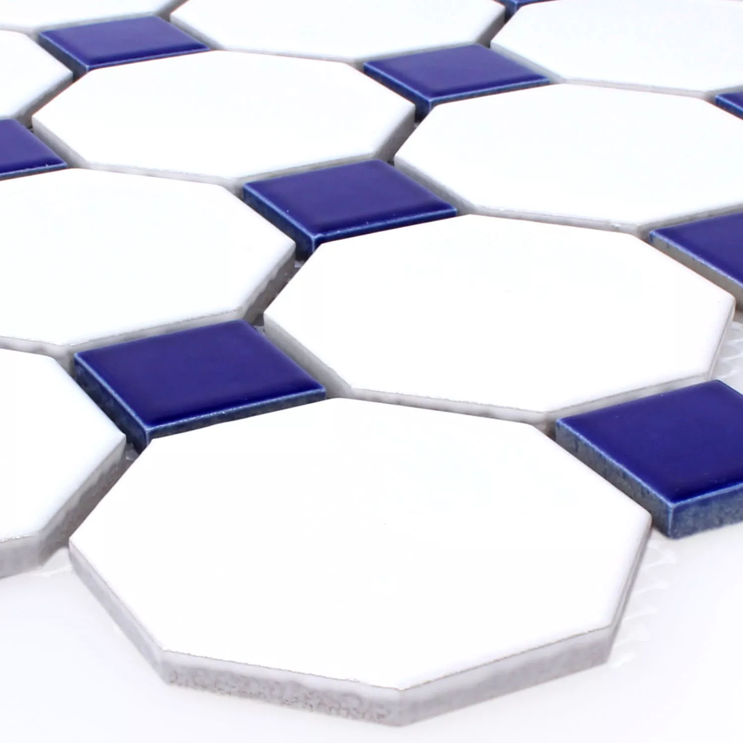 Mosaikfliesen Keramik Octagon Belami Weiss Blau 3 Mosaikfliesen Keramik Octagon Belami Weiss Blau