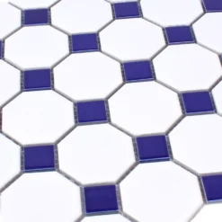 Alternative view of Mosaikfliesen Keramik Octagon Belami Weiss Blau