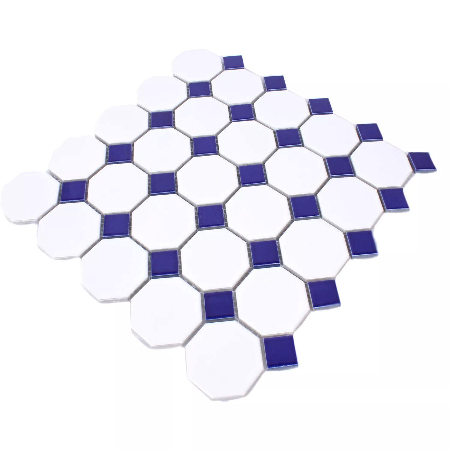 Mosaikfliesen Keramik Octagon Belami Weiss Blau 5 Mosaikfliesen Keramik Octagon Belami Weiss Blau – Bild 3