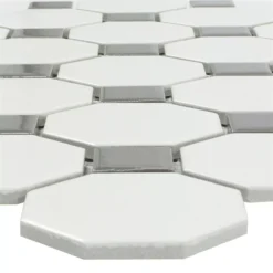Mosaikfliesen Keramik Octagon Navajo Weiß
