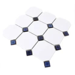 Mosaikfliesen Keramik Octagon Weiss Blau Mix 8 Mosaikfliesen Keramik Octagon Weiss Blau Mix -Mosafil Shop mosaikfliesen keramik octagon weiss blau mix 3 15