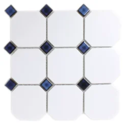 Mosaikfliesen Keramik Octagon Weiss Blau Mix 9 Mosaikfliesen Keramik Octagon Weiss Blau Mix -Mosafil Shop mosaikfliesen keramik octagon weiss blau mix 4 85
