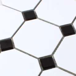 Alternative view of Mosaikfliesen Keramik Octagon Weiss Schwarz Mix