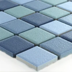 Mosaikfliesen Keramik Rutschhemmend Blau Mix