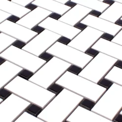 Alternative view of Mosaikfliesen Keramik Sevilla Weiss Schwarz