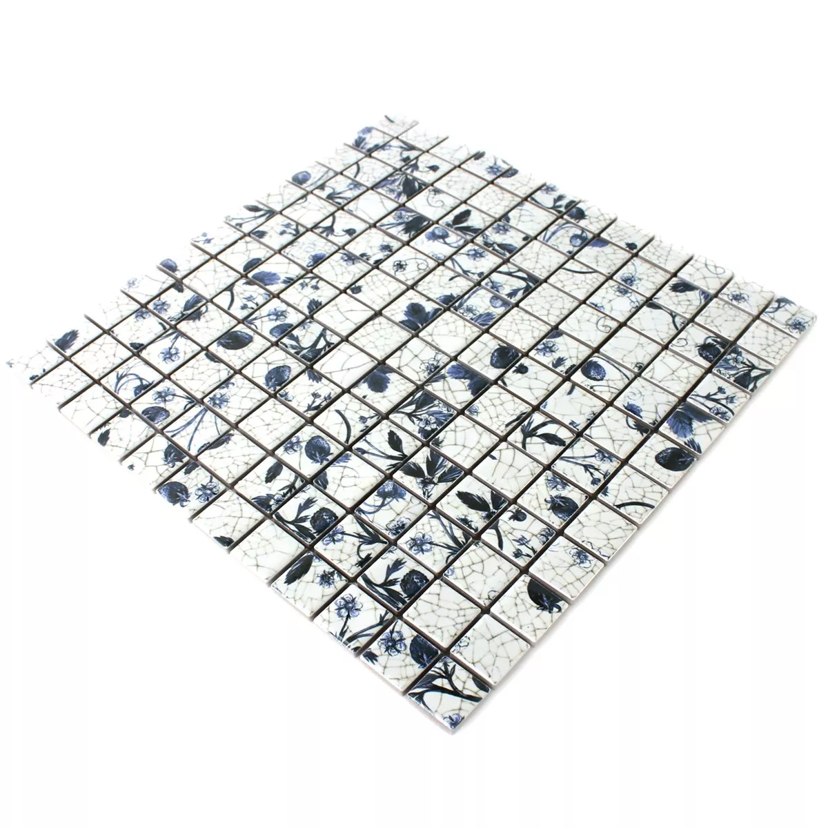 Mosaikfliesen Keramik Strawberry Weiss Blau 5 Mosaikfliesen Keramik Strawberry Weiss Blau – Bild 3