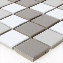 Mosaikfliesen Keramik Weiss Grau Anthrazit Mix