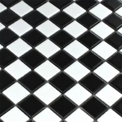 Alternative view of Mosaikfliesen Keramik Yona Schwarz Schachbrett Matt