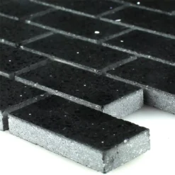 Mosaikfliesen Kunstharz Quarz Schwarz