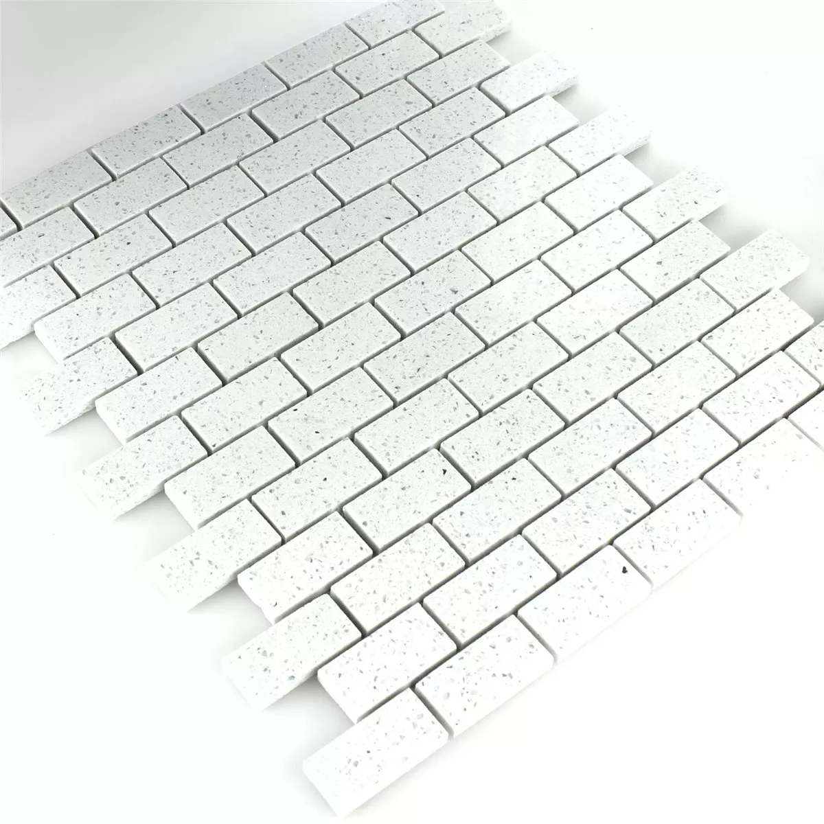 Mosaikfliesen Kunstharz Quarz Weiss 5 Mosaikfliesen Kunstharz Quarz Weiss – Bild 3